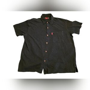 Guess Hemp/Cotton Blend Black Buttondown Shirt With Pocket Size XL EUC